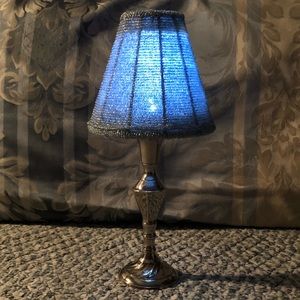 🦋Blue Beaded Tea Light Lamp🦋